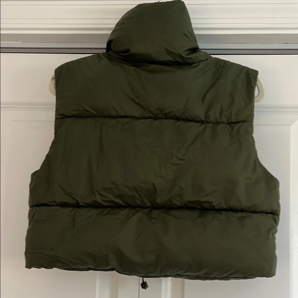 Olive Green Puffer Vest - Picture 3 of 5